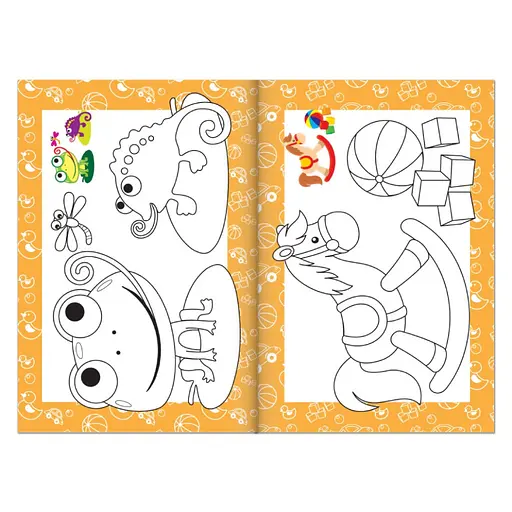 Книжка раскраска "Картинки для малышей" Апельсин РМ-48-39 с цветными подсказками - фото 2