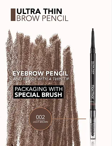 Карандаш для бровей Flormar Ultra Thin Brow Pencil Lght Brown тон 002, 0.14 г (8000019546637) - фото 4