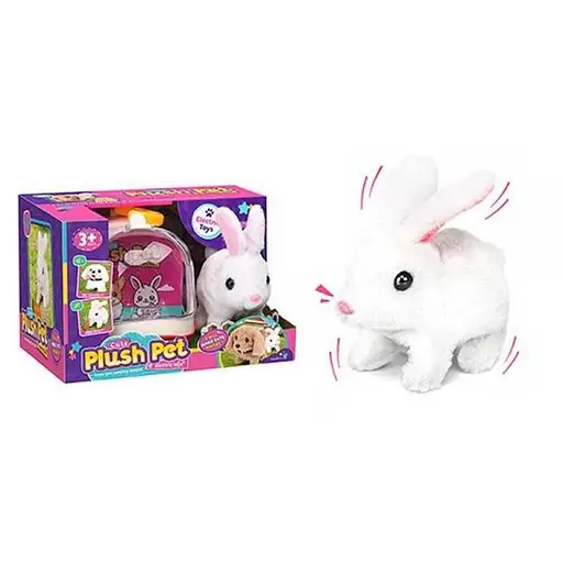 Улюбленець Кролик, з музикою та рухами, на батарейках, переноска LK002A