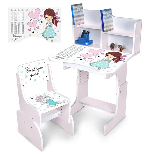 Детская парта N 2071-8-7 белая со стульчиком