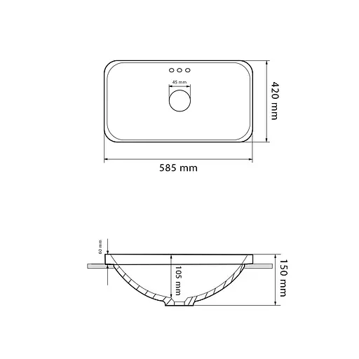 Умивальник VBI Bitetto white врізний VBI-018016, Білий - фото 2