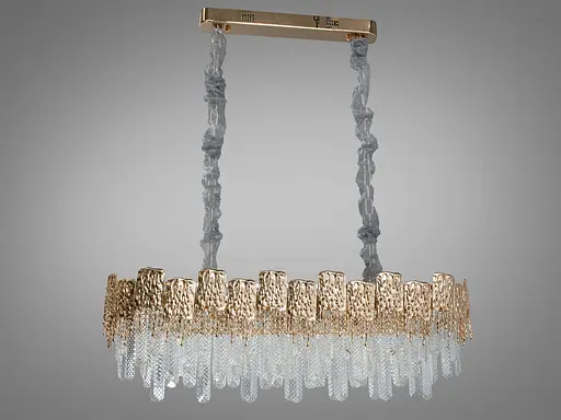 Дизайнерська кришталева люстра овальної форми для вітальні, 10 ламп - фото 3