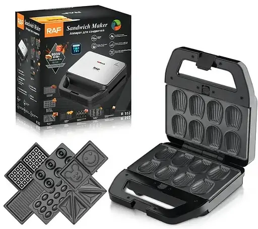 Мультимейкер 7в1 RAF R 552 для кексів, пончиків, вафель 800 Вт - фото 2