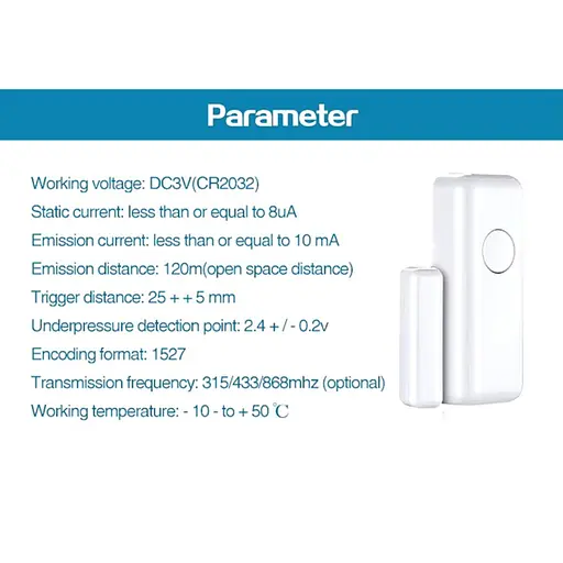 Бездротовий датчик відкриття дверей та вікон на 433 мГц до 80 метрів Nectronix WDS-433 (100889) - фото 7