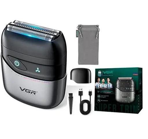Електробритва шейвер VGR V-379 подвійне лезо триммер водонепроникний з дорожньою сумкою - фото 2