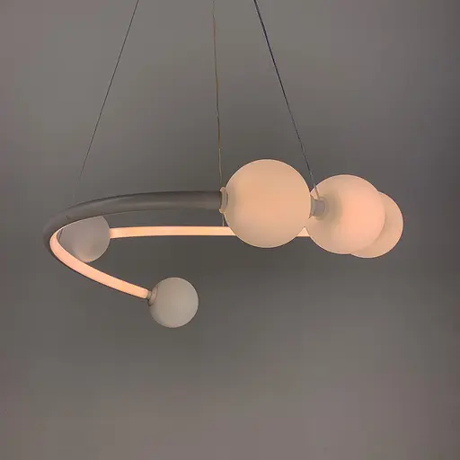 Дизайнерская белая LED люстра с акриловыми шариками | Line F | Ст. 901-600 WT LED+G9*2 - фото 2