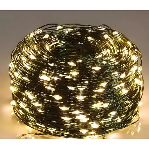 Гірлянда Роса 200м USB 2000 LED на зеленій проволоці Теплий білий - фото 1