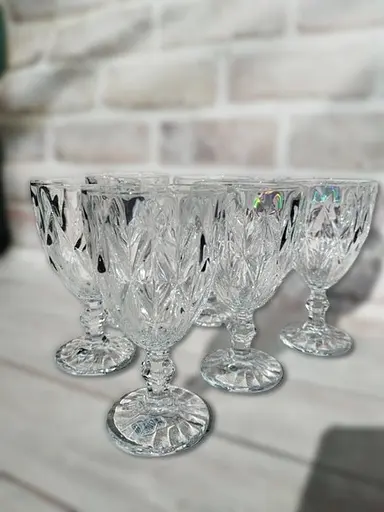 Набір келихів для вина JXCX Ромби 6шт Подарункові скляні фужери для коктейлів 260мл Прозорий - фото 1