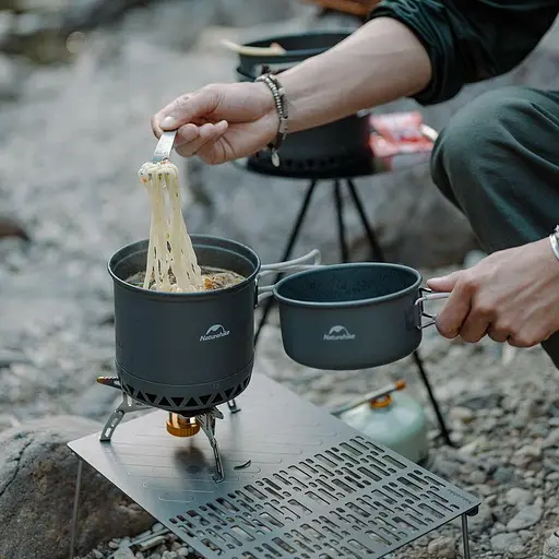 Набір посуду для кемпінгу Naturehike CNK2300CJ0002 алюміній (казанок + сковорода) 1,2 л - фото 8