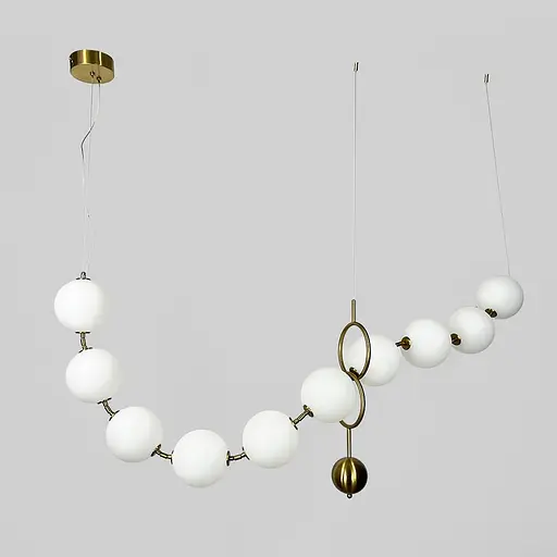 Светодиодный светильник PEARLIES на 10 белых шаров длиной 195 см Line F | Ст. MBJ9-1950 (D150-10) - фото 7