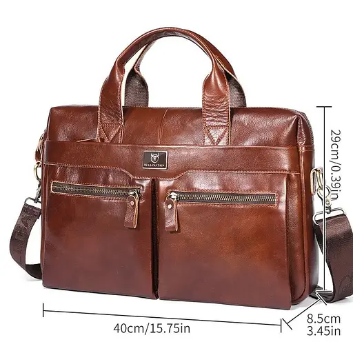 Шкіряна чоловіча сумка BULL 40х29х8,5 см nsa0001327 - фото 5