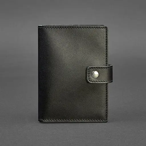 Шкіряна обкладинка для паспорта 5.0 (з віконцем) чорна - фото 6