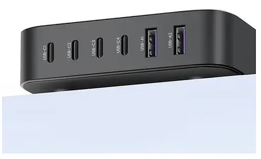 Зарядний пристрій 200 ват максимальний Ugreen CD271 6 портів 2U+4C 200W GaN - фото 4