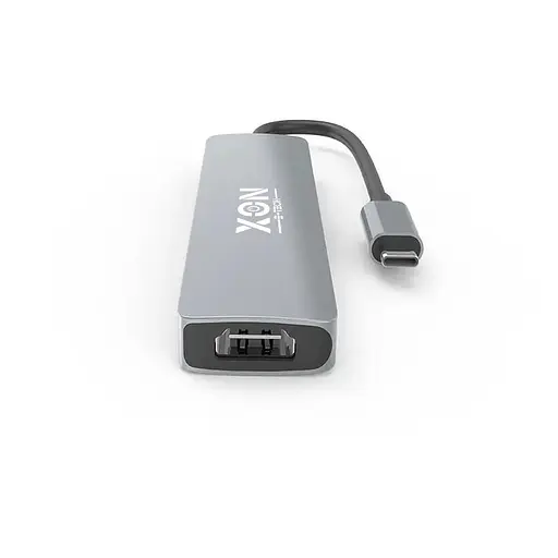 USB-хаб XON SmartHub 6 в 1 (SD/TF + Type-C + USB3.0 + 2хUSB2.0) Сірий (UHCHP062322G 5139) - фото 3