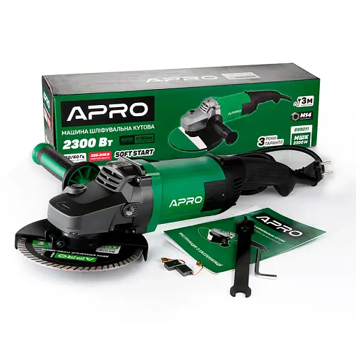 Болгарка шліфувальна кутова (КШМ) (КШМ) Apro 180/2300 ПРМ 30412 - фото 2