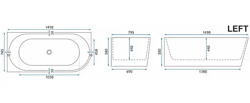 Ванна акриловая угловая Rea Sydney Bellanto 150x75 L whte REA-W0250 Белый - фото 4