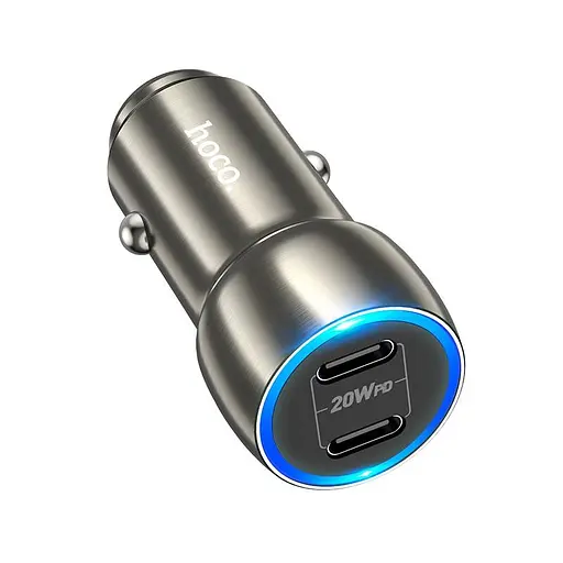Адаптер автомобильный Tough dual port car charger Z48 2*Type-C 40W коричневый - фото 6