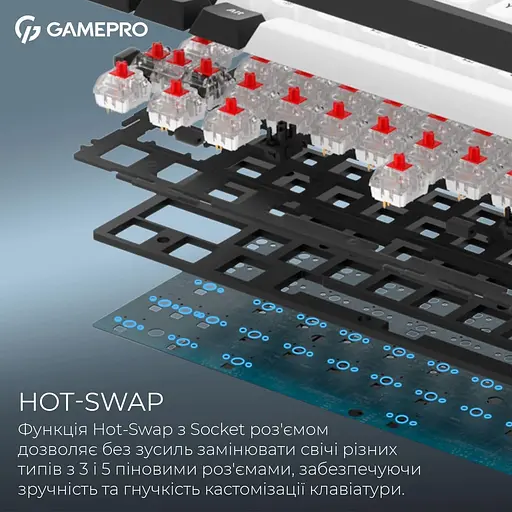 Клавіатура GamePro Asgard Valhalla 65% Compact QLAB Orange Switches (MK210B Pro) - фото 10