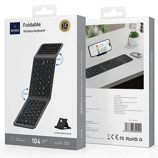 Складна бездротова клавіатура WIWU FMK-05 Grey - фото 7