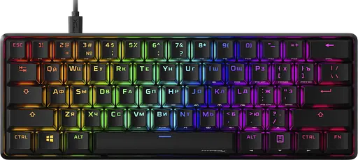 Клавиатура HyperX Alloy Origins 60 Red UA RGB Black (4P5N4AA)