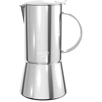 Кавоварка гейзерна Adler AD 4417 620 мл до 10 чашок нержавіюча сталь для всіх типів плит - фото 1