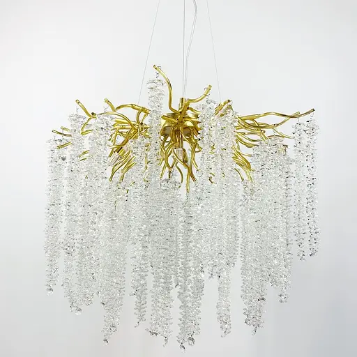 Подвесная люстра в корпусе золото с хрустальными камнями Line.F Диаметр 100см - фото 2