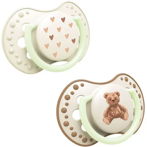 Пустышка силиконовая динамическая LOVI Teddy Love 6-18 месяцев 2 шт. (22/936) - фото 1