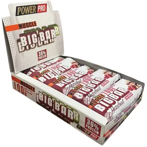 Батончик Power Pro Muscle Big Bar 30% Protein 10 x 100 г Фундук - фото 1