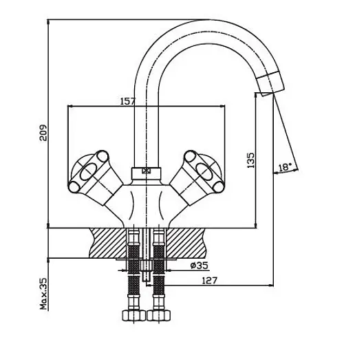 Змішувач для умивальника Haiba MEGA 274 (HB0290) - фото 2