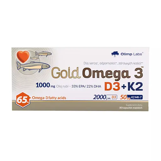 Вітаміни та мінерали Olimp Gold Omega 3 D3+K2, 30 капсул