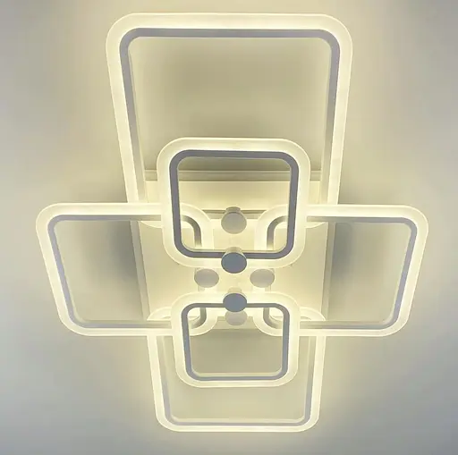 Світлодіона LED люстра на 2+2+2 ріжки квадратної форми Line.F RGB підсвітка є - фото 6