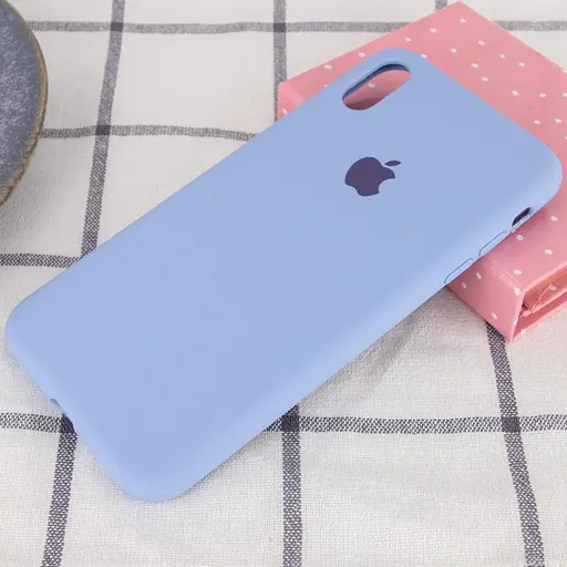 Чехол Silicone Case Full Protective AA для Apple iPhone XS Max 6.5 Голубой/Lilac Blue - фото 2