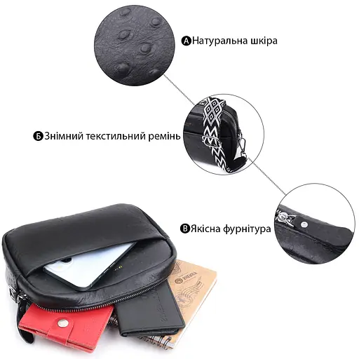 Кожаная женская сумка Vintage 20.5х14х7.5 см sum0026607 - фото 4