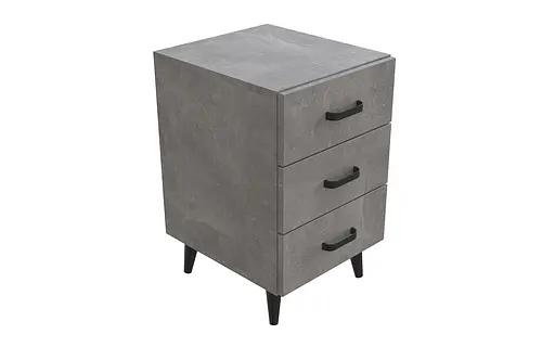 Тумба Вива 3 на конусных ножках Ferrum-decor 56,5x35x40 Черный металл ДСП Бетон 16 мм (FRD-106817) - фото 3