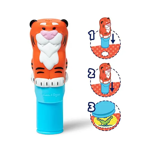 Набір з блокнотом та штампом з наліпками Melissa & Doug Sticker WOW Тигреня (SM93205/6074897) - фото 2