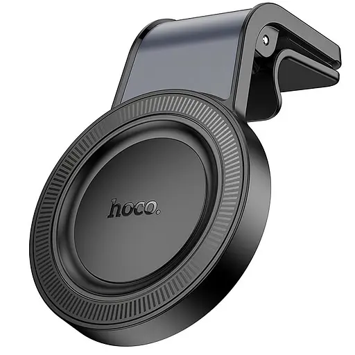 Автотримач Hoco H59 Show ring magnetic (L air outlet) Black / Metal gray