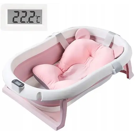 Детская ванночка Kanzaa Pink с подушкой, термометром