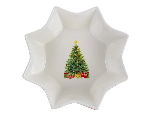 Салатник Lefard Christmas Delight, 23 см, білий з червоним (985-125) - фото 2