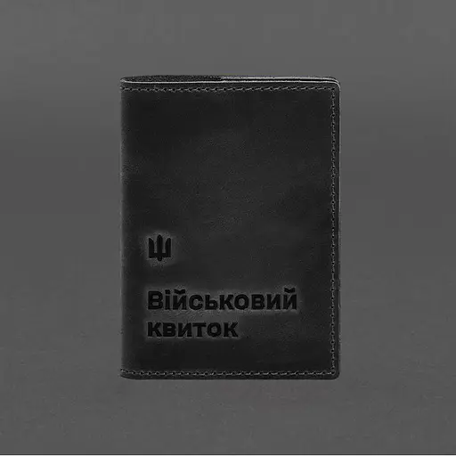 Кожаная обложка для военного билета 7.3 черный Crazy Horse - фото 9
