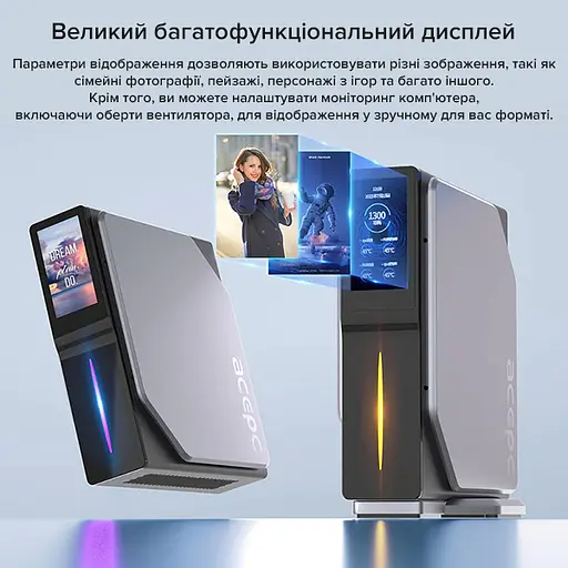 Міні-ПК з екраном Acepc PicoBox Home S1 / Intel Processor N95 / RAM 16GB / SSD 512GB / 2 x LAN / Wi-Fi / Bluetooth / Windows 11 Pro / Сірий - фото 6