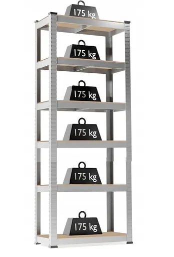 Стелаж металевий 222x110x50 6 полиць (сірий) - фото 1