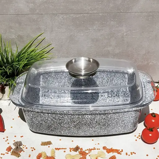 Утятница овальная с крышкой 4.5 л и гранитным покрытием Edenberg EB-8007 для индукционной плиты - фото 4