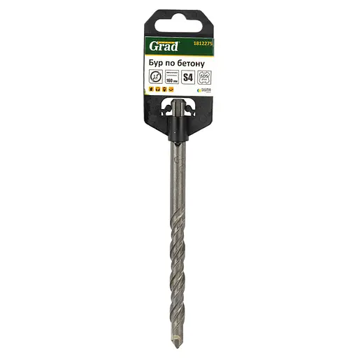 Бур по бетону Grad SDS-plus твердосплав S4 Ø12×160 мм (TR1812275)  - фото 2
