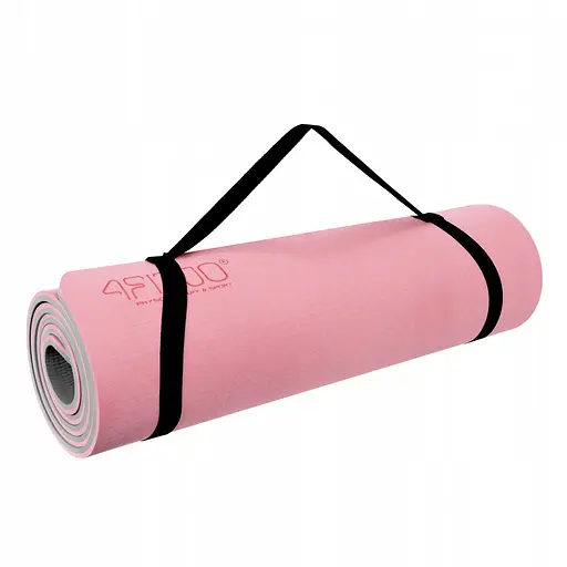 Коврик (мат) для йоги и фитнеса 4FIZJO TPE 1 см Pink/Grey 4FJ0200 (P-5907739311900) - фото 3