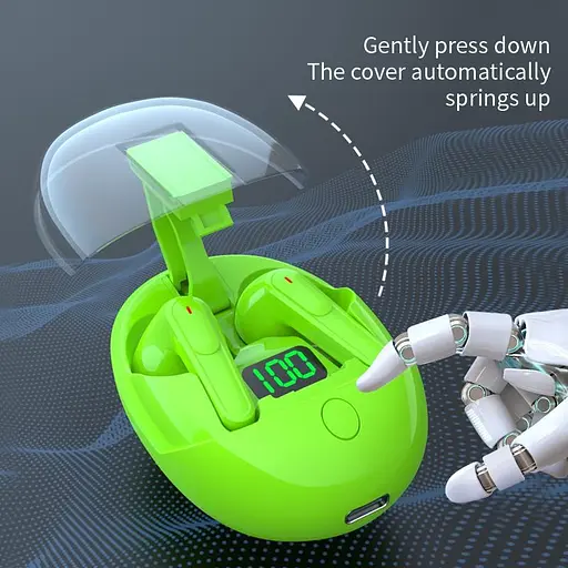 Наушники беспроводные блютуз TWS Pro One с боксом для зарядки Green (16507) - фото 3