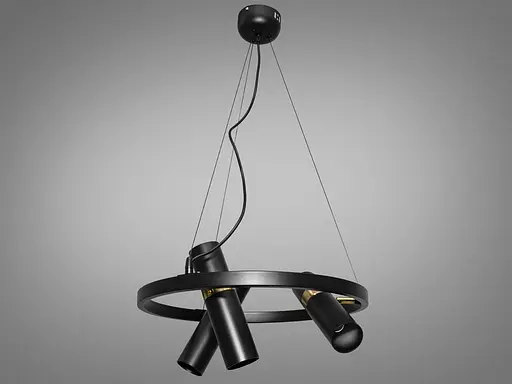 Елегантна підвісна люстра Loft на 6 ламп, чорний+золото - фото 3