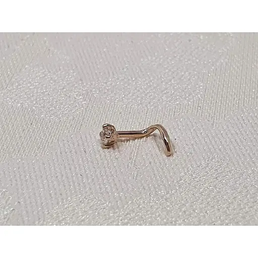 Золота сережка-пірсинг Dear в ніс Dear з фіанітом. 1018.1 - фото 2