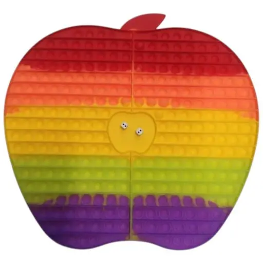 Райдужне яблуко Pop it 40 см антистрес іграшка для гри з кубиками 282 пупирок мега великий XXL - фото 1