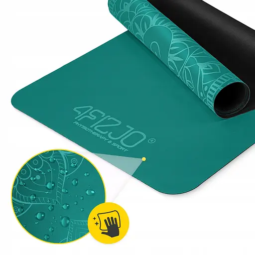 Коврик (мат) спортивный 4FIZJO замша 183 x 61 x 0.15 см для йоги и фитнеса Green (P-5905973404396) - фото 9