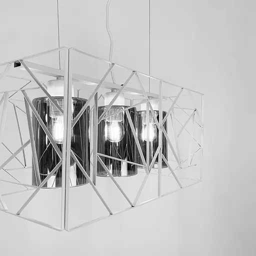 Світильник Лофт у білому корпусі на 3 графітових плафони | Арт. 12120/3 WT+GR | Line F - фото 2